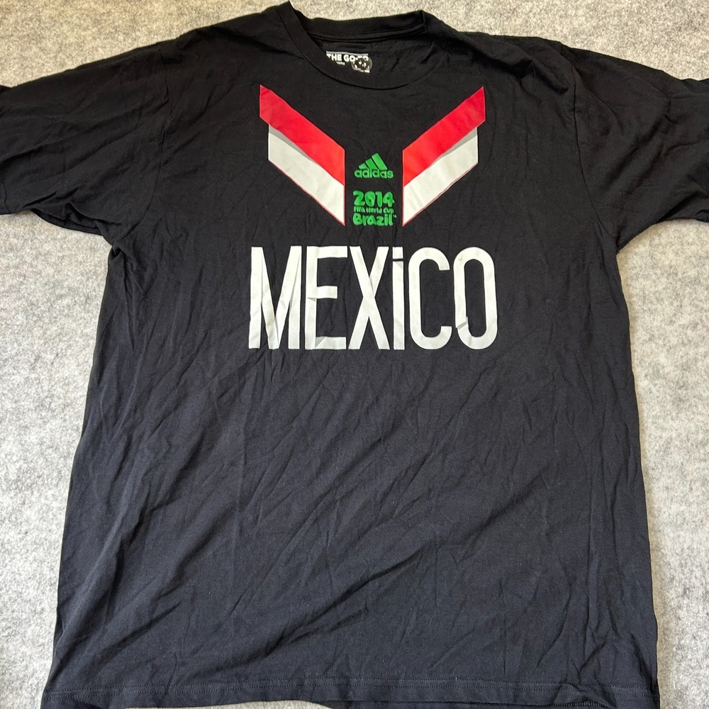 Adidas Mexico Team FIFA 2014 World Cup Black Official T-Shirt Men's XL